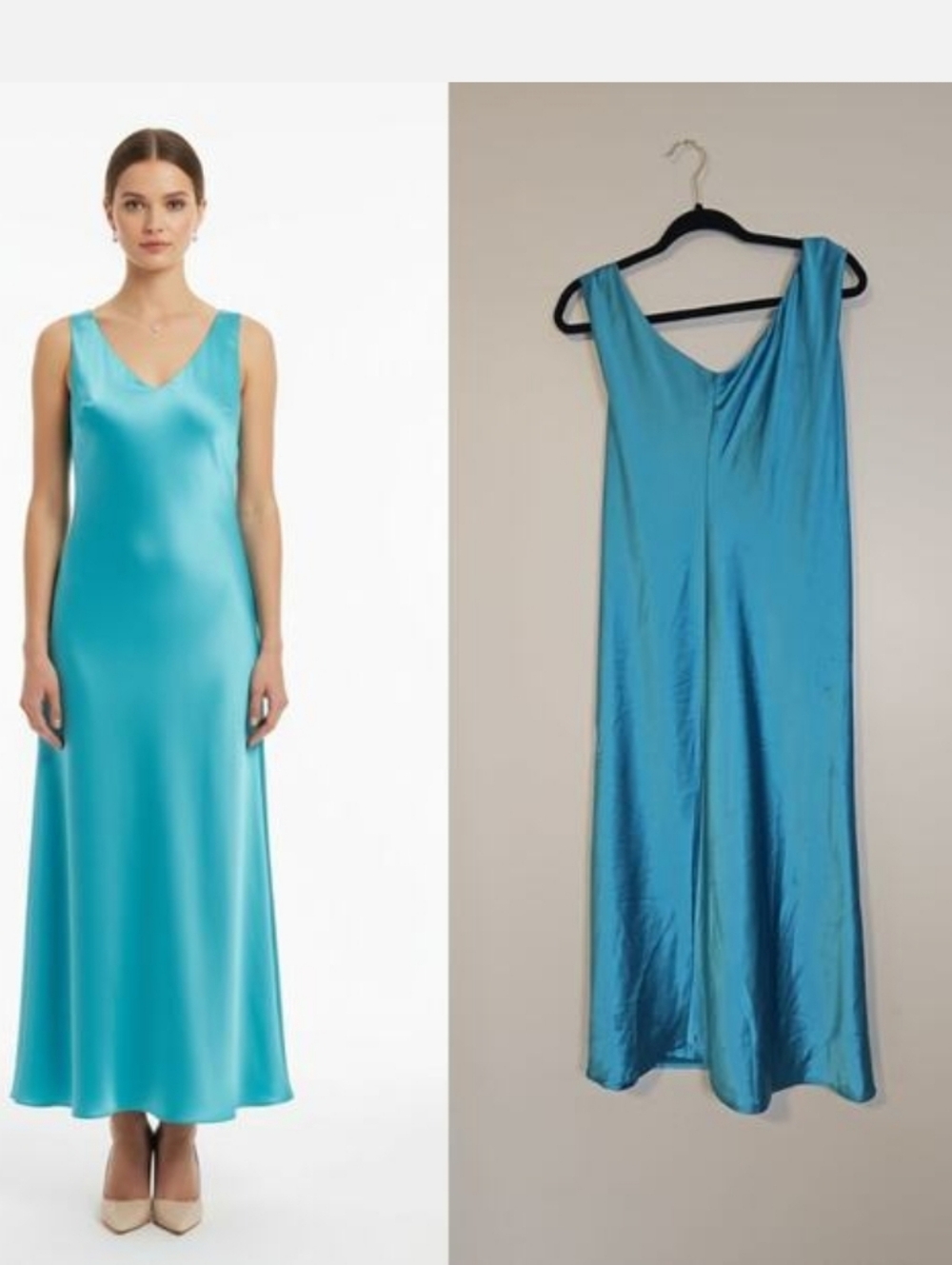 Jason Wu Turquoise Satin Midi Sleeveless Dress  Blue Womens XSmall NEW